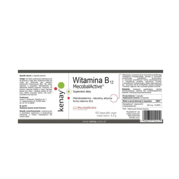 zdrowie naturalnie witamina b12 metylokobalamina etykieta