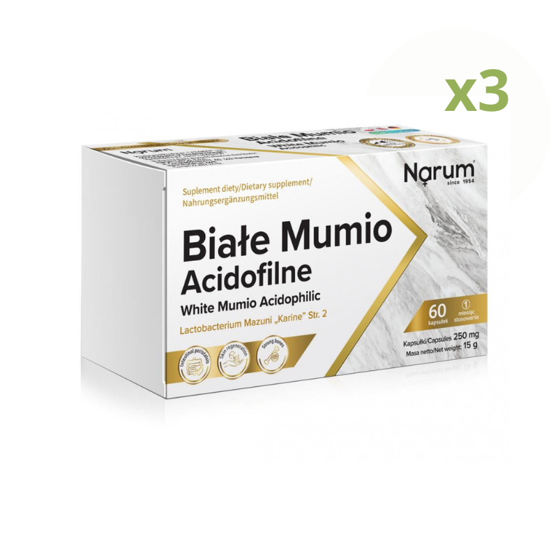 zdrowie naturalnie zestaw Białe mumio acidofilne Narum (1)