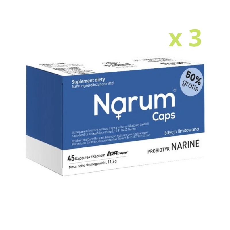 Narum Caps Narine 3x45 kapsułek zestaw - suplement diety