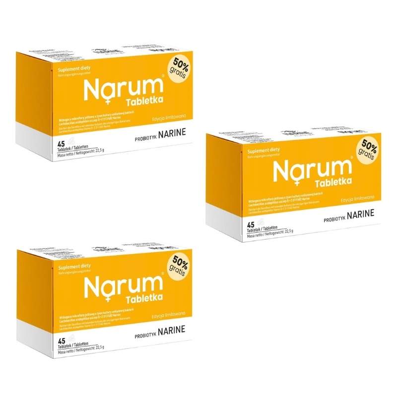 zdrowie naturalnie Narum Tabletki 3x45 tabletek zestaw limitowany - suplement diety